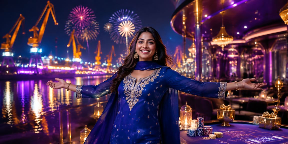 Woman in salwar kameez in a casino betting environment in Khulna